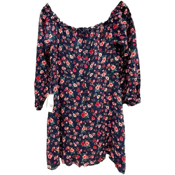 B. Darlin Women's Navy Blue & Red Off-The-Shoulder A-Line Dress Size 13/14 NWT - Picture 5 of 12